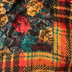 Stunning Large Authentic Carlisle Silk Floral Scarf (43" x 43")
